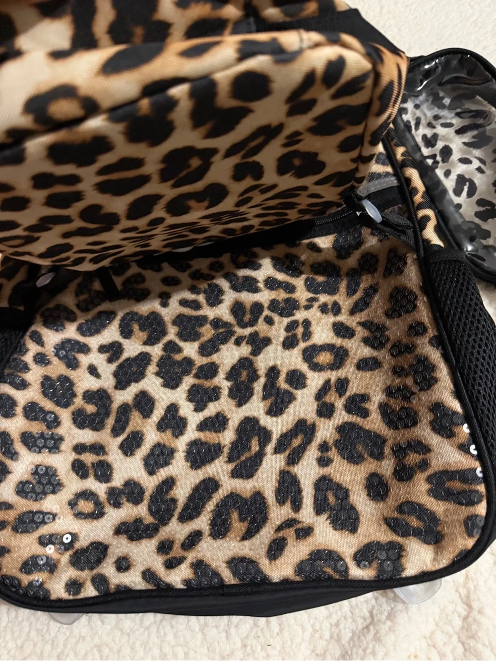 Wonderkids Leopard Print Backpack - Black & Tan